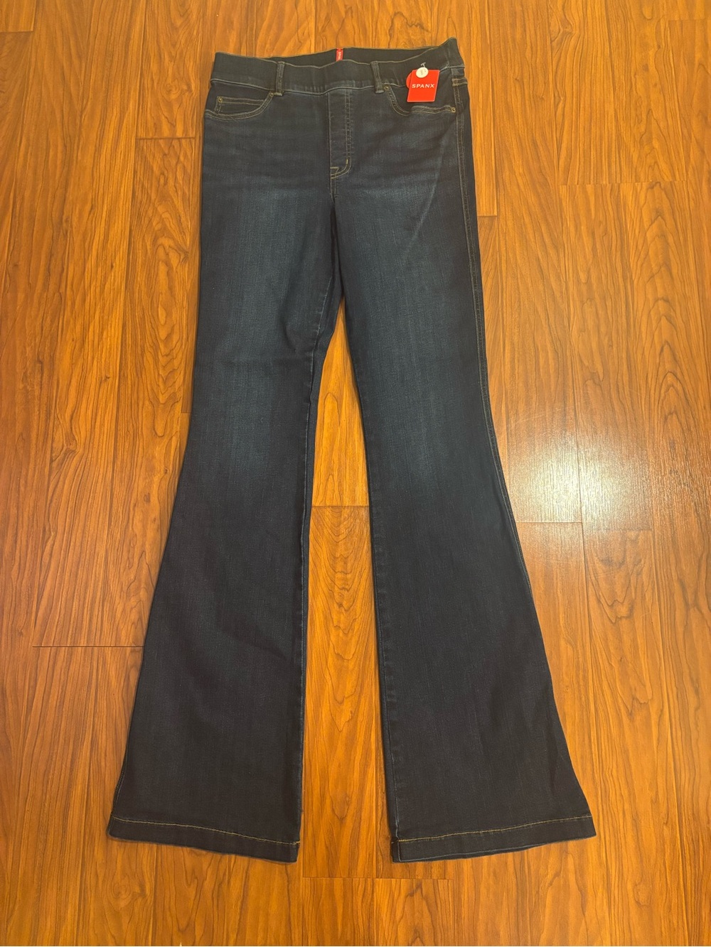 NWT Spanx Flare Jeans Womens Large Tall Midnight Shade Blue